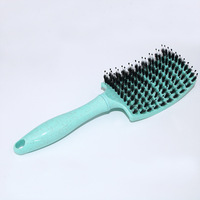 Boucles de vente chaude conçues de grands peignes incurvés peigne de Massage de haute qualité large brosse à côtes fines boucles de peigne en maille de paille conçues