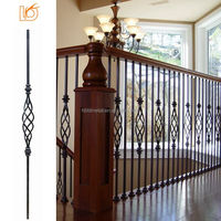 Balustres d'escalier en fer forgé durables, carrés creux, 1/2'' x 44'', type Basket Knuckle, pour escaliers résidentiels et commerciaux
