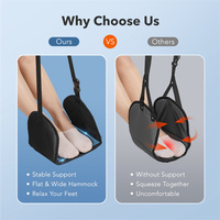Repose-pieds de voyage Portable pour les vols en avion facile à transporter fronde de pied pour avion sous le bureau pied Fammock pour le bureau