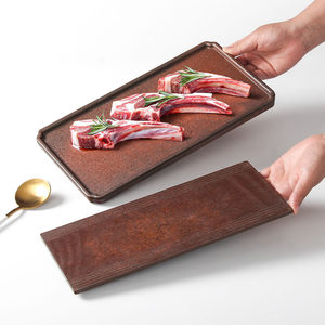 Rectangular <b>Melamine</b> Serving <b>Tray</b> For Hotels And Restaurants Solid Color Dishware For Cold Dishes And Steak Platter - Product Image 1