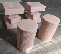 Cube en marbre naturel personnalisé pour décoration intérieure, socle en marbre d'onyx rose pour présentation de table basse, table d'appoint