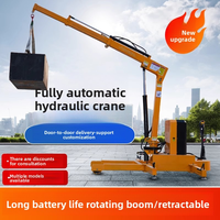 Nouvelle grue mobile hydraulique électrique entièrement automatique pour métaux, petite grue de levage rotative montée de 1 à 2 tonnes, 110 V, 6 m/min, garantie 1 an