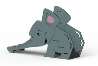 Équipement de terrain de jeux extérieur en plastique HDPE, toboggan en forme d'éléphant, certifié TUV, structure de jeu commerciale, parc, jardin, école, maternelle
