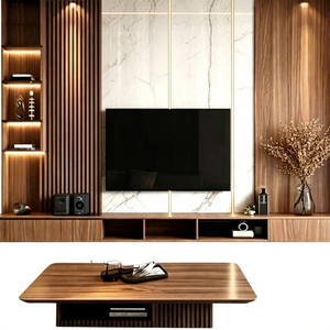 Custom Modern MDF <strong>TV</strong> Media Console Table Living Room Luxury Customizable Open Shelves <strong>Wall</strong> Mount 65 in and up - Product Image 2