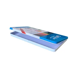 Boîte à crayons rectangulaire personnalisée en étain de bonne qualité Étuis à crayons en étain à charnière en métal pour enfants