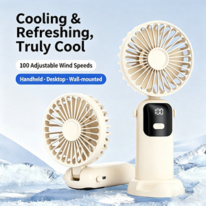 Mini Ventilador de Mano con 100 Niveles de Viento, Plegable y Recargable, Pantalla LED, Ventilador Silencioso para Refrigeración en Exteriores en Verano - Product Image 2