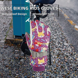 Gants de vélo pour enfants WEST BIKING, décontractés, chauds, respirants, imperméables, coupe-vent, en cuir PU durable, pour l'hiver - Product Image 2