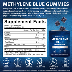 OneBotanical 30 Gomitas de Azul de Metileno Sin Gluten, Antioxidantes, para Energía y Apoyo Cerebral y de Concentración - Product Image 4