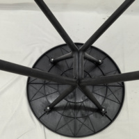 Table de patio d'extérieur pour petits espaces, imitation rotin plastique, table ronde résistante aux intempéries pour jardin, véranda, café en plein air