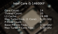 Nouveau processeur I5 de 14e génération I5 14600KF 14600K 14400F CPU
