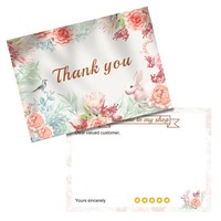Cartes de visite et autocollants de remerciement en relief dorés personnalisables avec impression de logo pour la Saint-Valentin