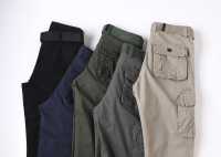 Celana Cargo Bermuda Jogger Ukuran Besar BAWANGCHENG, Anti Air, Katun Spandex, Bernapas, Enam Kantong, Pewarnaan Khusus
