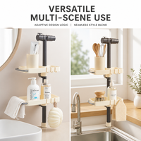 Support de rangement pour robinet de salle de bain, organiseur d'évier de cuisine pour savon et éponge