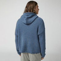 Pull à capuche solide côtelé à la mode personnalisé VSCOO pour les sports de loisirs coupe ample à manches longues pour hommes