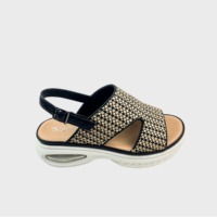 Sandales d'été compensées pour femmes, style plateforme, à talon en U ajouré, chaussures de créateur avec coussin d'air transparent amortissant les chocs
