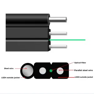 חוט פלדה חיצוני איור8 כבל ירידה G657A1 G657A2 1 ליבה 2 ליבות איור 8 FTTH כבל ירידה סיב אופטי חיצוני GJYXCH GJYXFCH