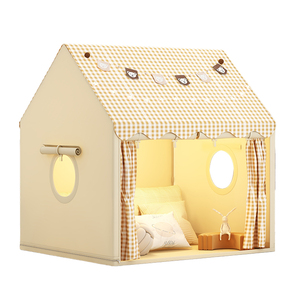 Gran tienda de campaña infantil de poliéster con cortina a cuadros <span class=keywords><strong>para</strong></span> el dormitorio de los niños pequeños, escondite, regalo de <span class=keywords><strong>cumpleaños</strong></span>, rincón de lectura, <span class=keywords><strong>para</strong></span> pasar la noche y jugar. - Product Image 2
