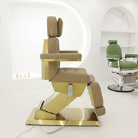 Table de massage électrique à 3 moteurs marron, réglable en hauteur, moderne, pour salon, avec éponge haute densité, PVC, certifiée CE, pour spa médical