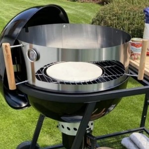 Barbecue au charbon de bois pour jardin extérieur 22.5 pouces multifonction <span class=keywords><strong>3</strong></span> <span class=keywords><strong>en</strong></span> <span class=keywords><strong>1</strong></span> Barbecue, pizza, cuisson et brochette rotative électrique - Product Image 2