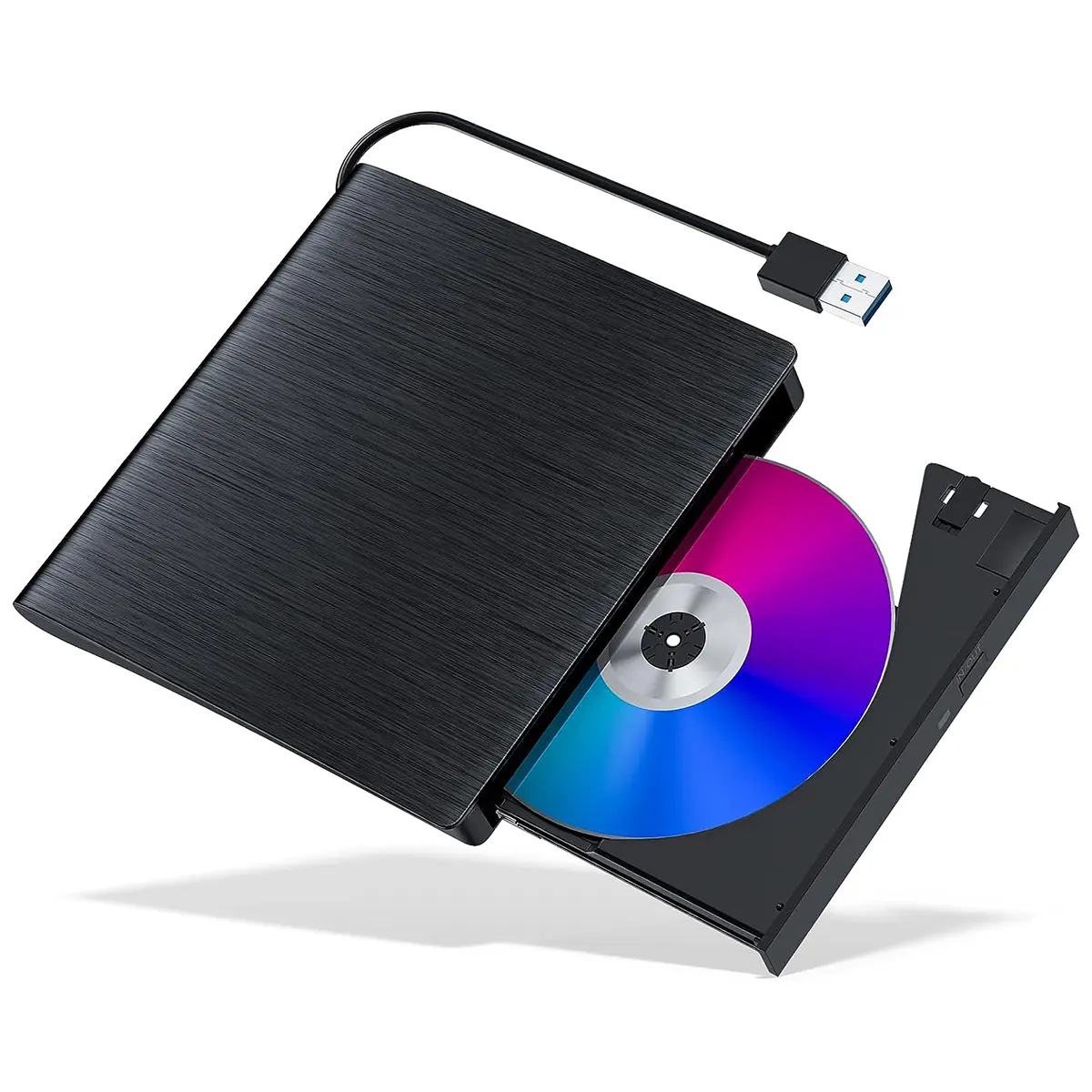 CD/DVD Drive eksternal, USB 3.0 CD Burner portabel CD/DVD Optical Drive Player penulis untuk Laptop Desktop PC