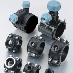 PN16 PP <span class=keywords><strong>selle</strong></span> avec raccord de tuyau en laiton HDPE robinets à bille raccords de COMPRESSION en PP - Product Image 1