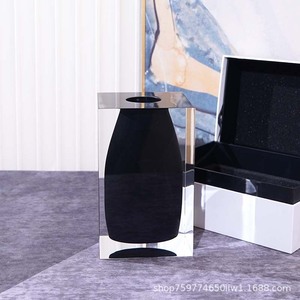 <b>Acrylic</b> Crystal Vase Artistic Minimalist Design For Living Room Decor Housewarming Gift - Product Image 4