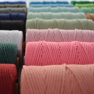 Cordon en coton 100% mercerisé et teint, torsadé et tressé, 4 mm x 50 m, pour <span class=keywords><strong>macramé</strong></span> et tissage haute ténacité - Product Image 1