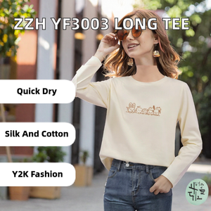 Women Long Sleeve Crop <b>Top</b> Crew Neck Cartoon Embroidered T-Shirt Cute Loose Fit All Seasons 100% Cotton Jersey Breathable - Product Image 2