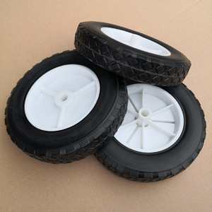 Solid Rubber Caster Wheels 8 Inch White Silent Operation <b>For</b> <b>Tool</b> <b>Cart</b> Handcart - Product Image 2