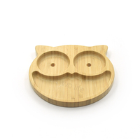 Assiettes en bois de bambou en forme d'animal mignon écologique pour la vaisselle de dîner