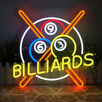 Lumière LED néon élégante pour billard, ornement artistique sportif pour la décoration de salle de divertissement, salle de billard colorée