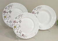 Set Perlengkapan Makan Kaca Opal Tahan Panas LBXHP 18 PCS, Set Peralatan Makan Kaca Opal Putih Susu Tahan Panas, Piring Kaca Opal