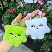 Porte-clés en peluche Alien Vert Kawaii, Poupée en peluche Astronaute Moelleuse, Breloque Mignonne Galaxie, Pendentif Chat Alien en Peluche, Jouets en Peluche, Porte-clés