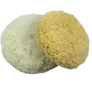 Tampons de polissage en laine blanche et jaune bon marché en gros Tampon de polissage en laine Tampon de polissage de 8 pouces pour voiture