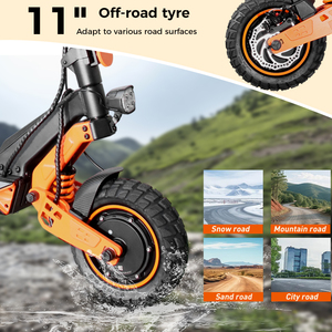 Nuevo Scooter Todoterreno de 11 Pulgadas, 52V, 80KM de Autonomía, Motor Dual, Capacidad de Carga de 150kg, Neumáticos Antipinchazos, Scooter Eléctrico E9G - Product Image 4