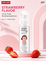 Private Label Kinder Tandpasta Schuim 60mL Aardbei Sinaasappel Smaak Gemakkelijk Dagelijks Reiniging Kinder Mondverzorging Mousse OEM ODM Leverancier