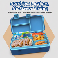 Grande boîte à bento 1,6 L à 3 compartiments, étanche, de qualité alimentaire, pour enfants et adultes, école, bureau, motif personnalisable, OEM ODM