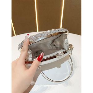 ハート型クラッチラインストーンイブニングバッグ レディース プロム ゴールドクリスタルハンドバッグ - Product Image 1