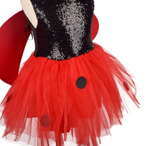 Costume Cosplay <span class=keywords><strong>coccinella</strong></span> per ragazze 3 pezzi Set festa festa per bambini <span class=keywords><strong>vestito</strong></span> - Product Image 5
