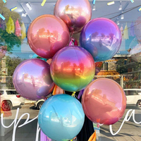 Vente en gros 22 pouces 4D feuille ballon arc-en-ciel Globos 4D effet hélium rempli décorations de fête d'anniversaire bébé douche jouet numérotation