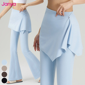 Janya Leggings de sport fins d'été pour la salle de sport, leggings de fitness évasés, taille haute, pantalon de yoga évasé avec <span class=keywords><strong>jupe</strong></span> amovible pour femmes - Product Image 1