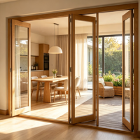 Porte en verre à grain de bois HUACAI, résistante aux UV, pour manoir de luxe de style européen, fabrication tout-en-un