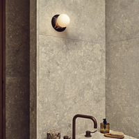 Applique murale LED en marbre Wabi Sabi, style luxe léger français, minimaliste, pour villa, hôtel, entrée, couloir, chambre, coiffeuse, escalier