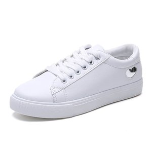All Season New Women Sneakers Heart Design Low <b>Top</b> White Casual Shoes for Students - Product Image 6