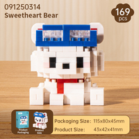 Ensemble de mini-blocs de construction personnalisés OEM Sweetheart Bear, jouets animaux polaires bleus à construire soi-même, décoration de bureau du fabricant