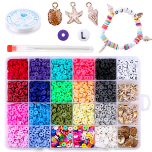 Cuentas de arcilla polimérica hechas a mano de varios colores al por mayor, juego de cuentas Heishi de juguete Diy para niños, kits de cuentas de arcilla polimérica redondas pequeñas - Product Image 1