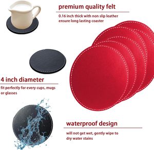 Posavasos Personalizados con Logotipo para Bebidas, Posavasos de Cuero PU en Blanco para Café, Té, Leche, Jugo, en Oferta - Product Image 2