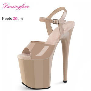 Sandali con Plateau da 20cm <span class=keywords><strong>Sexy</strong></span> ed Eleganti, Neri e Rossi, con Punta Aperta, per Nightclub, Feste, Spettacoli, <span class=keywords><strong>Scarpe</strong></span> Retrò per Pole Dance da <span class=keywords><strong>Donna</strong></span> - Product Image 6