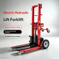 Chariot élévateur à palettes électrique tout-terrain à batterie au lithium, transpalette hydraulique portable, pneus en caoutchouc, capacité 1 000 jin