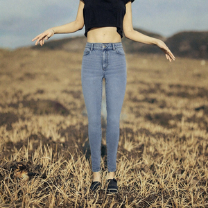 Pantalones Casuales con Diseño Empalmado, Verano 2024, Venta al Por Mayor, Cintura Alta, Pierna Recta, Jeans Anchos de Mezclilla para Mujer - Product Image 3